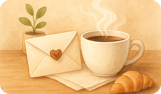 coffee and letter