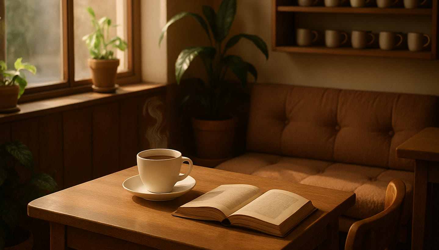 Cozy atmosphere with coffee